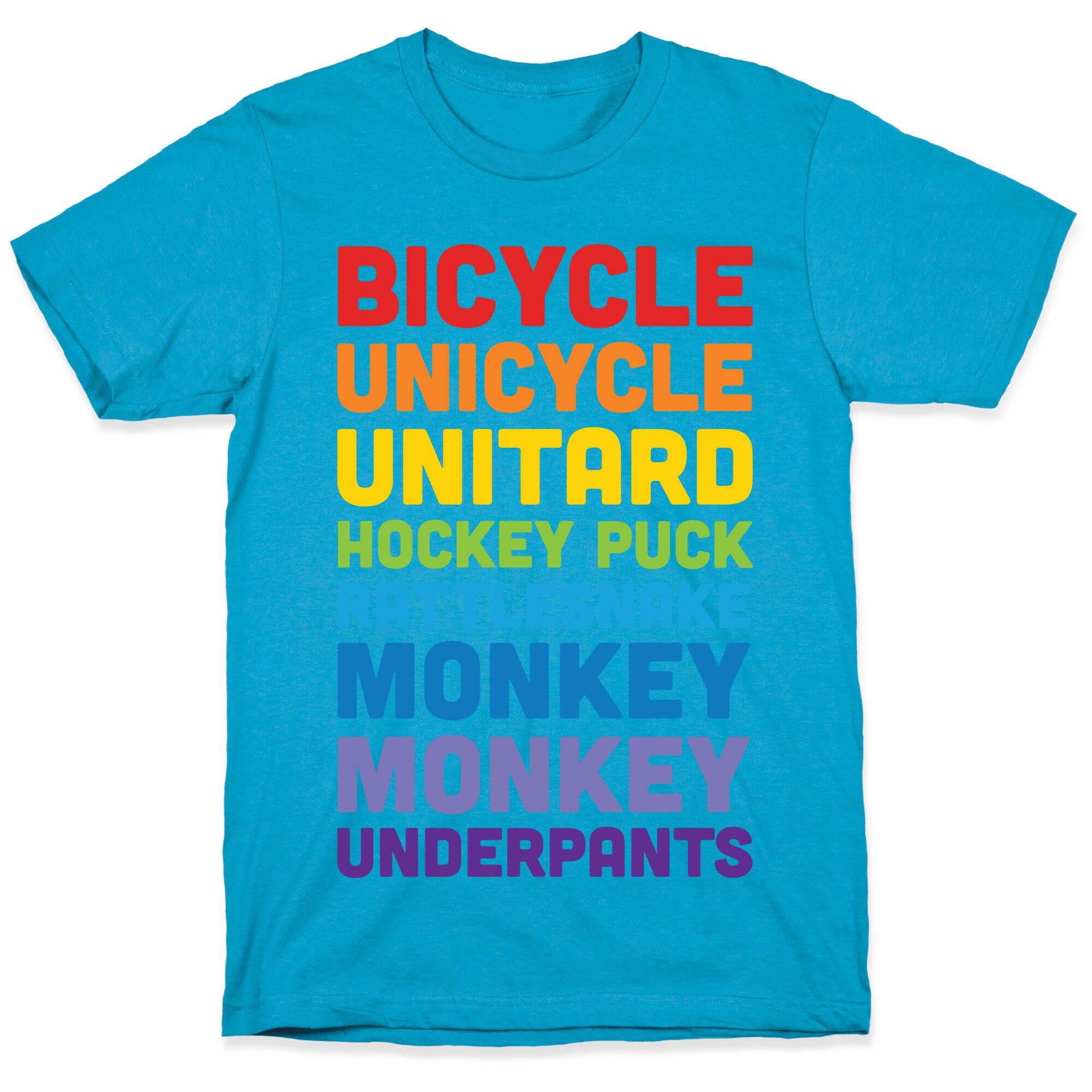 Bicycle Unicycle Unitard Hockey Puck Rattlesnake Monkey Monkey Underpants Unisex Triblend Tee